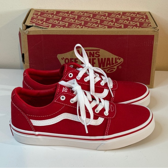 Vans Old Skool Ward Racing Red Sneakers Boxed 4 - Picture 1 of 7